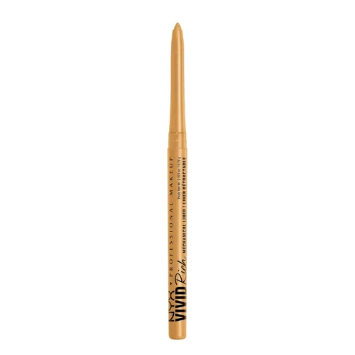 NYX Maquillaje Profesional Lápiz de ojos mecánico, Mecánico rico vívido, Delineador retráctil cremoso - Deslumbrante ámbar, Delineador dorado