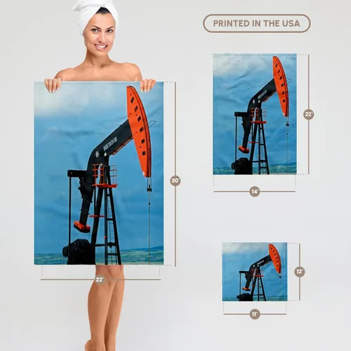 Miniatura 5 de 3dRose Canada, Saskatchewan, Carlyle. Oil Well Pump in Field. 11x12 Wash Cloth for Face and Body