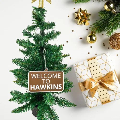 Miniatura 6 de Adorno navideño de Welcome to Hawkins, perfecto para fanáticos de Stranger Things, adorno decorativo de vacaciones, fabricado en los Estados Unidos
