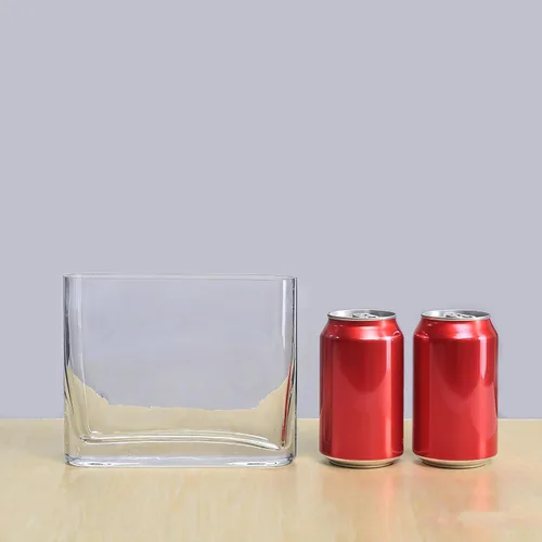 Miniatura 6 de CYS EXCEL Jarrón de Cristal para Libros (H:6" Apertura:7"x2") Jarrón de Flores Ovalado con Borde Redondo Rectangular Centro de Mesa para Bodas