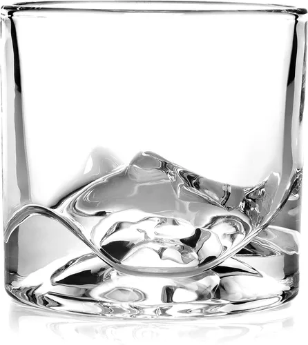 Miniatura 4 de LIITON Denali Mountain - Juego de 2 vasos de whisky de cristal pesado, vaso de bourbon congelable grueso de 1 libra cada uno, cócteles de cristal
