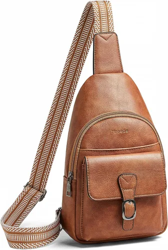 Mroede Crossbody Bags for Women Men Sling Bag 5 Pockets Fanny Pack Sling Backpack Chest Daypack Travel Purse Anti Theft