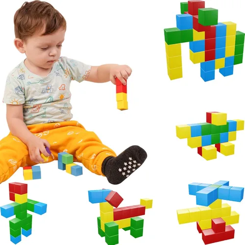 Bloques magnéticos, cubos magnéticos, juguetes educativos, bloques de construcción magnéticos originales galardonados para niños, 40 piezas de