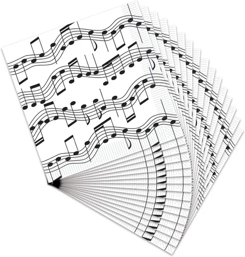 Miniatura 7 de Beistle 16 servilletas de papel para bebidas con notas musicales de los años 50, vajilla de rock and roll para decoraciones nocturnas de los años 50
