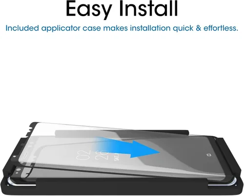 Miniatura 6 de amFilm Protector de pantalla de vidrio para Samsung Galaxy S8 Plus, vidrio templado curvado 3D, matriz de puntos con bandeja de fácil instalación