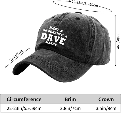 Miniatura 2 de What A Differences A Dave Makes Hat Gorra de béisbol Sombreros para hombres Sombrero ajustable