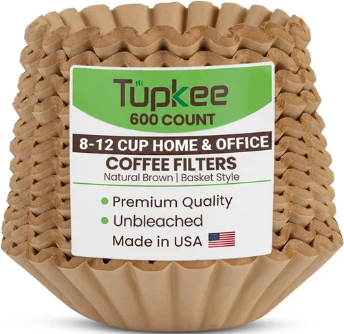 Miniatura 9 de Filtros de café de 8 a 12 tazas, 200 unidades, estilo cesta, filtro de café marrón natural sin blanquear, fabricado en los Estados Unidos