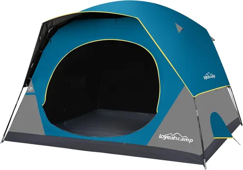 Miniatura 8 de LOYEAHCAMP Tienda de Campaña Blackout para 4 Personas, Montaje Fácil Tienda Domo Familiar Impermeable para Acampar con Sobretecho, Tienda Familiar