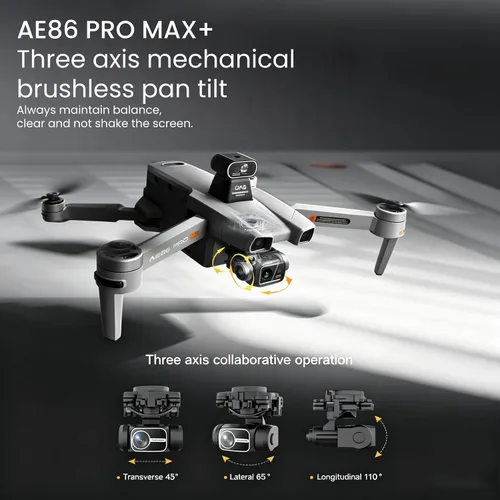 Miniatura 4 de AE86ProMax+Drones con cámara para adultos video 4K, pantalla táctil, control remoto para tableta y cardán mecánico de 3 ejes, transmisión digital