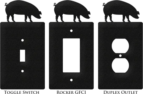 Miniatura 2 de SWEN Products Cubierta de placa de pared de cerdo (interruptor simple, negro)