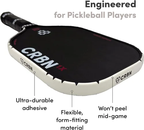 Miniatura 3 de CRBN Pickleball - Cinta protectora para borde de pala de pickleball 12 mm, 14 mm y 16 mm - Paquete de 4 Negro