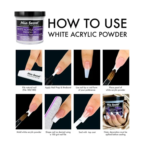 Miniatura 6 de Mia Secret Polvo acrílico blanco (8oz)