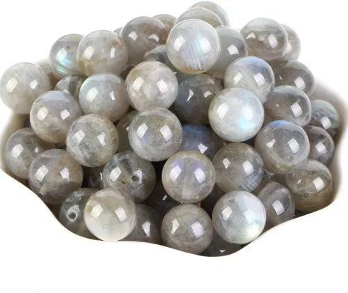 Miniatura 5 de 100 cuentas redondas sueltas de labradorita natural de 0.236 pulgadas para hacer joyas, collares, pulseras