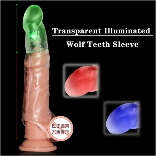 Miniatura 2 de Manga del pene masculino eyaculación retraso eyaculación polla para parejas adultas, juego de alcance del punto G, extensor de polla extensor de Azul
