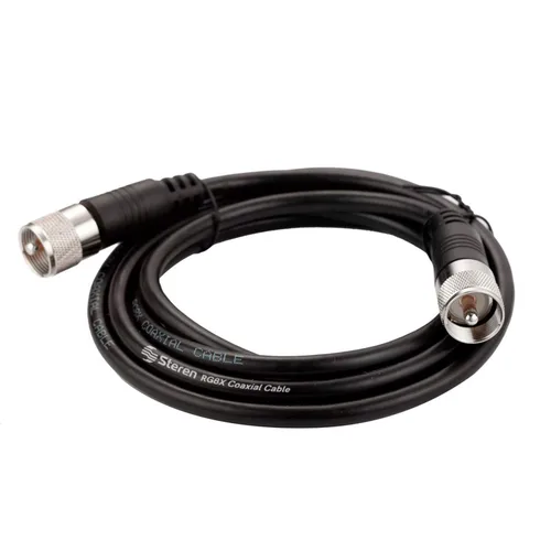 STEREN Cable coaxial RG8X de 12 pies, cable coaxial CB con conectores UHF PL259, macho a macho de baja pérdida de 50 ohmios para radio HAM, LMR400,