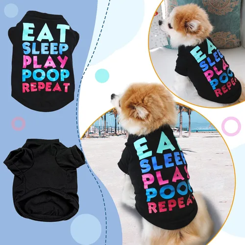 Miniatura 4 de PETCARE Paquete de 3 ropa para perros pequeños, Yorkie, Chihuahua, Shih Tzu, ropa linda para cachorros, camisas suaves y transpirables para perros