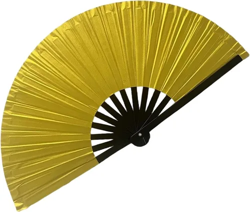 Miniatura 14 de Ventilador de mano plegable grande para hombres y mujeres, ventilador holográfico para mujeres, fiesta de baile, festivales, Halloween, EDM