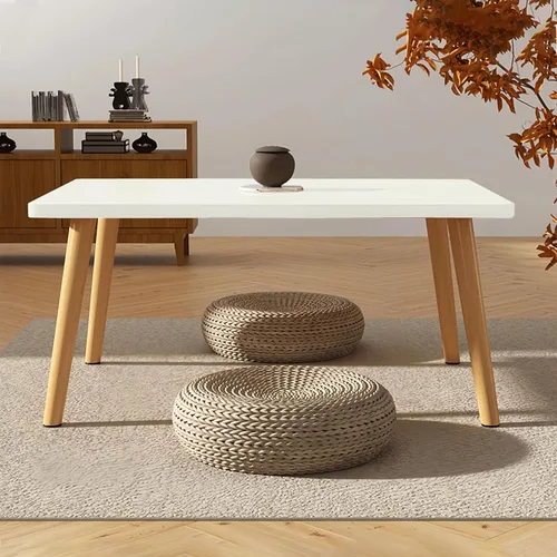 Miniatura 6 de Mesa de café Funecy Mesa baja con patas robustas de madera maciza, mesa de piso para sentarse en el suelo, almacenamiento y muebles para sala