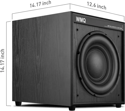 Miniatura 7 de Subwoofer doméstico alimentado de 10 pulgadas, 300 W RMS, graves de alta fidelidad, carcasa MDF con disipador de calor