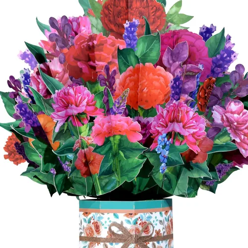 Miniatura 6 de Tarjetas de felicitación de ramo de flores de papel, tarjetas de felicitación emergentes 3D con tarjeta de notas y sobre para el día de la madre