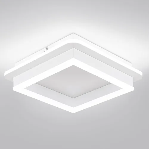 CANEOE Luz de Pasillo Cuadrada de 24W, Moderna Luz de Techo LED de Montaje al Ras, Luces de Acrílico Blanco Cerca del Techo para Dormitorio Comedor