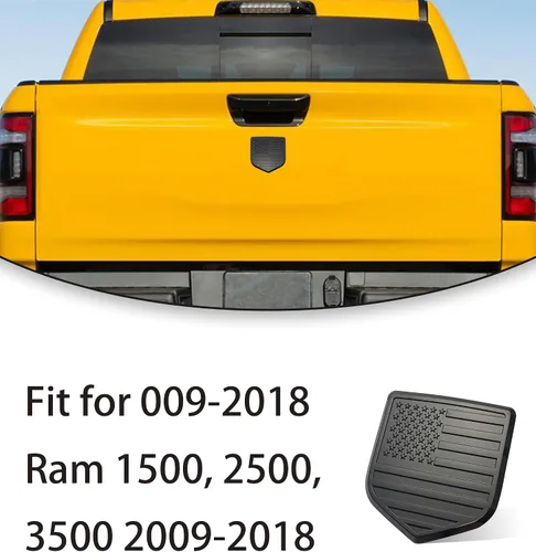 Miniatura 2 de Emblema de bandera estadounidense compatible con Ram 1500, 2500, 3500, 2009-2018 (negro)