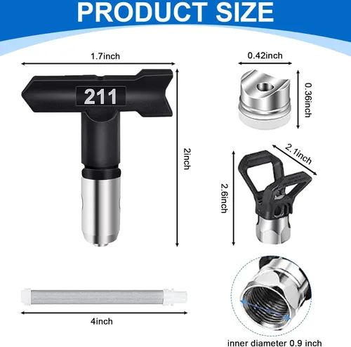 Miniatura 2 de 14 puntas de pulverización Piescs reversibles sin aire, puntas de boquilla de pulverización con protector de pistola de pulverización sin aire