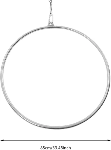 Miniatura 3 de Anillo aéreo de un solo punto para mujer, de acero inoxidable, probado, 253 libras, aro colgante de yoga de 33.4 pulgadas con accesorios, incluye