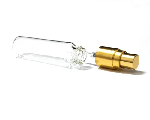Miniatura 7 de Juego de 20 botellas de perfume de viaje de 10 ml, atomizador recargable, botella vacía hidratante (con tapas doradas)