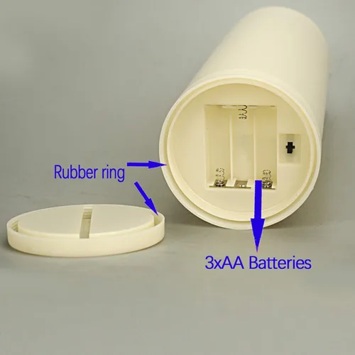 Miniatura 3 de Vela LED sin llama de 8 x 4 pulgadas, funciona con pilas, luz parpadeante impermeable al aire libre con control remoto y temporizador para fiesta