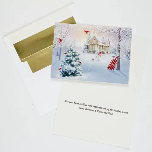 Miniatura 3 de Box Home para tarjetas de Navidad de Navidad, 15 tarjetas, 16 sobres de papel de aluminio