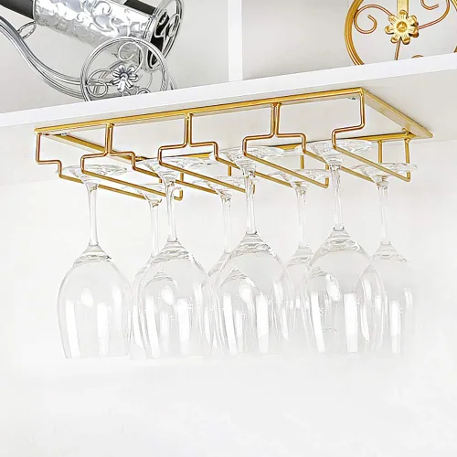 Miniatura 5 de FOMANSH Estante para copas de vino debajo del gabinete, soporte para copas de vino, organizador de copas de vino, colgador de almacenamiento