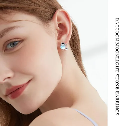 Miniatura 4 de Aretes de plata de ley con diseño de perezoso, caballo, búho, gato, miel, libélula, tiburón, delfín, tortuga, elefante, rana, perezoso, búho, koala