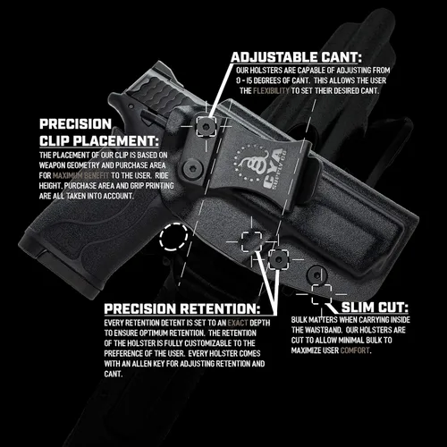 Miniatura 3 de CYA Supply Co. Base IWB Funda de transporte oculta propiedad de veteranos fabricada en Estados Unidos - Compatible