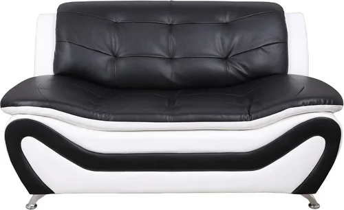 Miniatura 4 de Beverly Fine Furniture Juego de sofá moderno Aldo de 3 piezas, negro/blanco