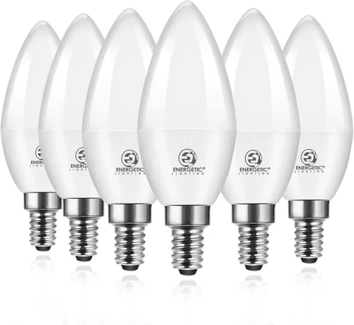 Bombillas LED E12 para candelabro Energetic de 5.5W (equivalente a 60 vatios), luz diurna 5000K, bombillas de araña de 600LM, bombillas de vela B11