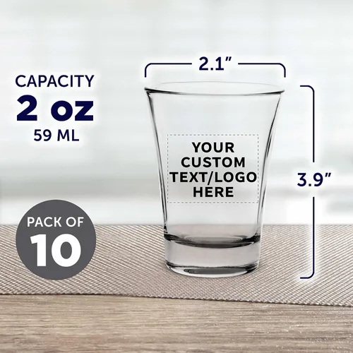 Miniatura 5 de Vasos de chupito personalizados de 2 onzas, juego de 10, paquete personalizado a granel, ideal para bodas, fiestas, cumpleaños, regalos, color negro