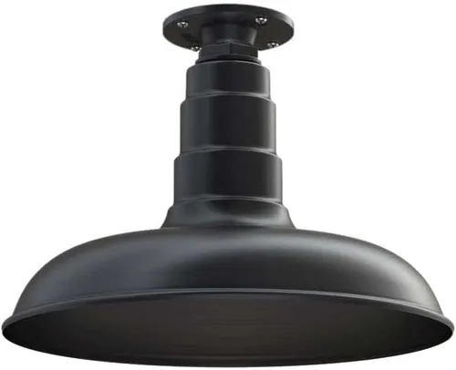 Miniatura 13 de Steel Lighting Co. Malibu - Lámpara colgante Montaje en techo Domo de 14 pulgadas vástago de 12 pulgadas Estilo de granja de acero Rojo
