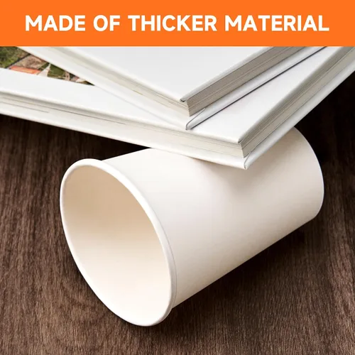 Miniatura 5 de METAPRINT 500 unidades de 12 onzas tazas de papel desechables para café, tazas de papel blancas para café caliente para cafeterías, bistrós, fiestas