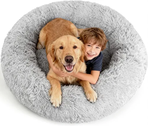 Miniatura 14 de Premium Donut Dog Bed,Dual Memory Foam Orthopedic Beds for Large Sized Dogs,Thick Cooling Gel Fluffy Calming Pet Couch with Removable Waterproof