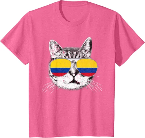 Miniatura 58 de Camisa de bandera de Colombia, orgullo colombiano, gato, hombres, mujeres, niños, camiseta de regalo