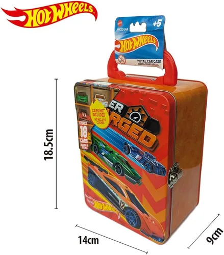 Miniatura 5 de Hot Wheels Bolsa de metal para automóvil a escala 1:64, 18 juguetes de almacenamiento y organizador, regalo para coleccionistas, niños a partir de 3