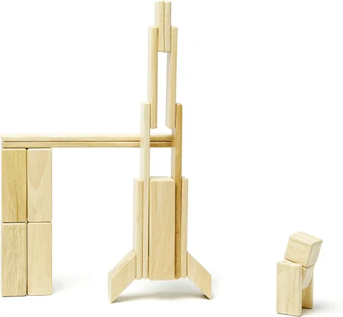 Miniatura 10 de Conjunto de 24 bloques magnéticos de madera de Tegu, Natural