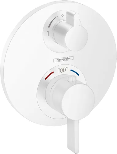 Miniatura 6 de hansgrohe Ecostat S 15757341 - Moderna válvula de ducha termostática con control de temperatura en cromo negro cepillado