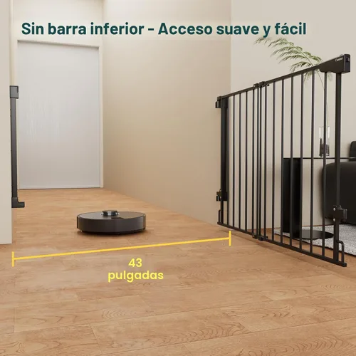 Miniatura 2 de Cumbor 29.2–43" Puerta de bebé para escaleras, de montaje en pared (se requiere taladrar), puerta para perros expandible sin barra inferior, puerta