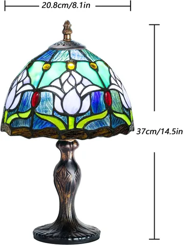 Miniatura 2 de Lámpara de Vidrio Teñido, Lámpara de Mesa de Vidrio Teñido, Lámpara de Noche de Escritorio Hecha a Mano, Lámpara de Noche de Cama, Regalo de Arte