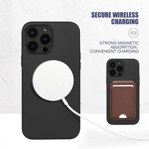 Miniatura 6 de Funda de cuero genuino para iPhone 13 Pro, cuero de grano completo, compatible con MagSafe y carga inalámbrica, bisel de la cámara con botones