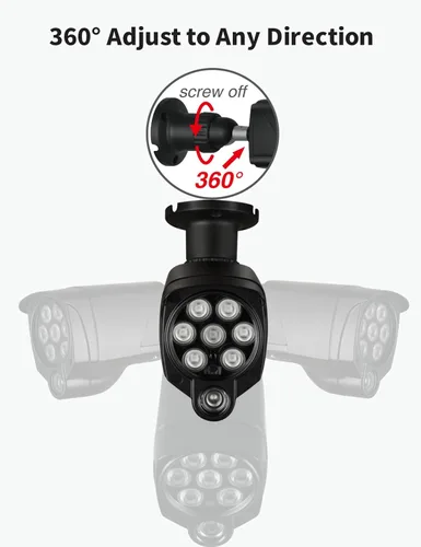 Miniatura 4 de LONNKY Iluminador LED IR gran angular 8-LEDs 90 grados 100ft IR luz de inundación infrarroja para cámaras de seguridad CCTV, cámara IP, cámara bala