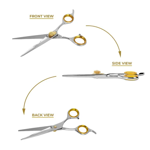 Miniatura 2 de SHARF Gold Touch Barber - Tijeras de peluquería de acero inoxidable japonés 440c de 6.5 pulgadas, tijeras de peluquero profesionales para hombres
