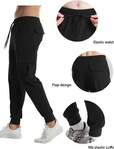 Miniatura 4 de Surenow Pantalones deportivos ligeros para hombre, de secado rápido, pantalones de senderismo para entrenamiento, pantalones deportivos para hombre